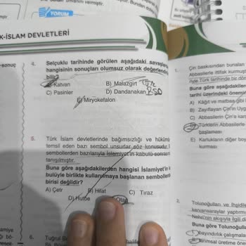 Kitap Seç TYT Tarih Soru Bankasındaki Yanlış Cevap Anahtarları Nedeniyle İade Talebi