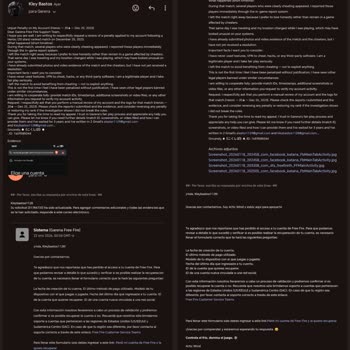 Cuenta de Garena Free Fire suspendida sin motivo, solicito recuperación