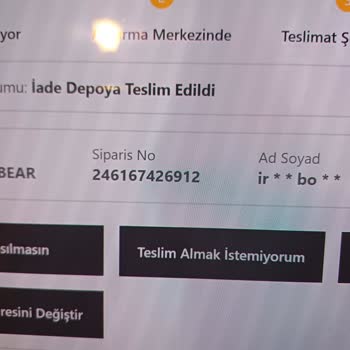 Teslimat Denemesi Yapılmadan Sipariş İade Edildi