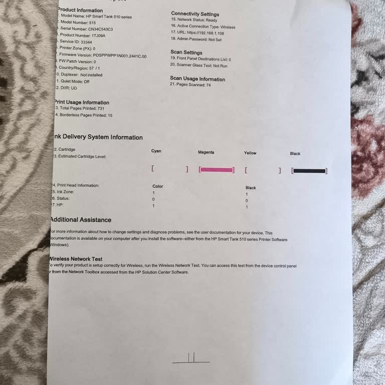 HP Smart Tank 515'te Mavi Ve Sarı Renkler Çıkmıyor