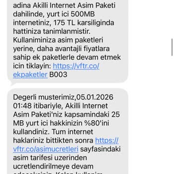 Gece Saatlerinde Yanıltıcı Aşım Paketi Ücretleri Hakkında Haksız Fatura