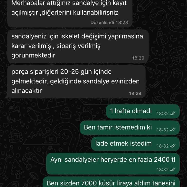 Kırılan Sandalye Ve Yanıtsız Mağaza