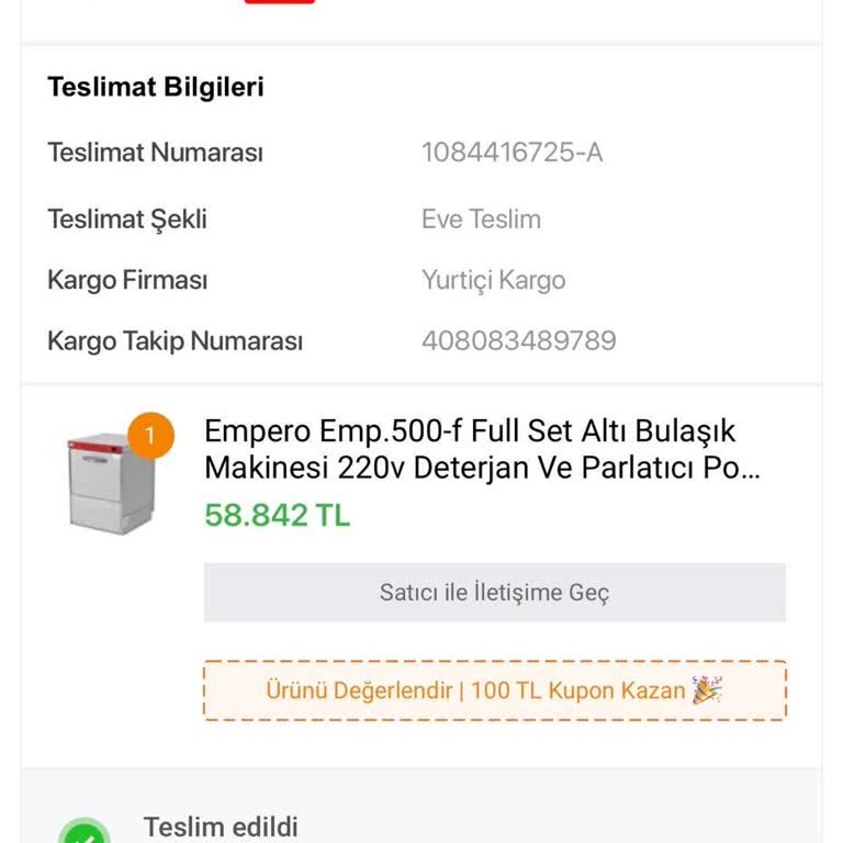 Koçtaş'ta 30 Gün Gecikmeli Bulaşık Makinesi Teslimatı Ve Cevapsız İade Talebi