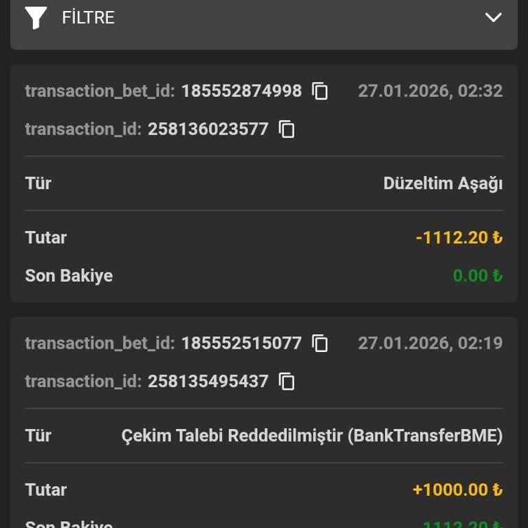 Betticket Hesabımdaki 1.112 TL Bakiyenin Haksız Şekilde Sıfırlanması Ve Ödeme Yapılmaması