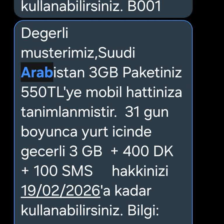 Suudi Arabistan'da Satın Aldığım Veri Paketi Çalışmıyor