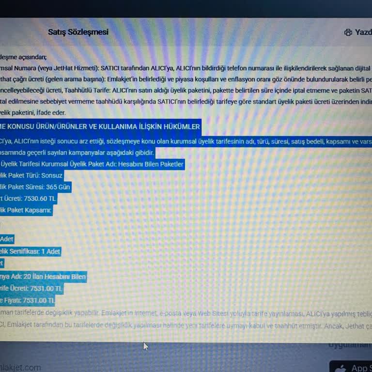 Emlakjet Açık Rıza Olmadan Sözleşme Uzattı Ve Fahiş Ücret Talep Etti