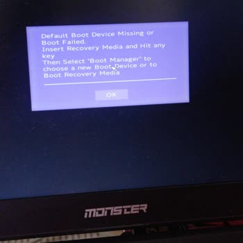 Monster Laptopum Aniden Dondu Ve Önyükleme Hatası Nedeniyle Kullanılamıyor