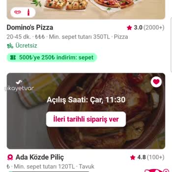 Yemeksepeti Haberim Dahilinde Olmayan Kampanya