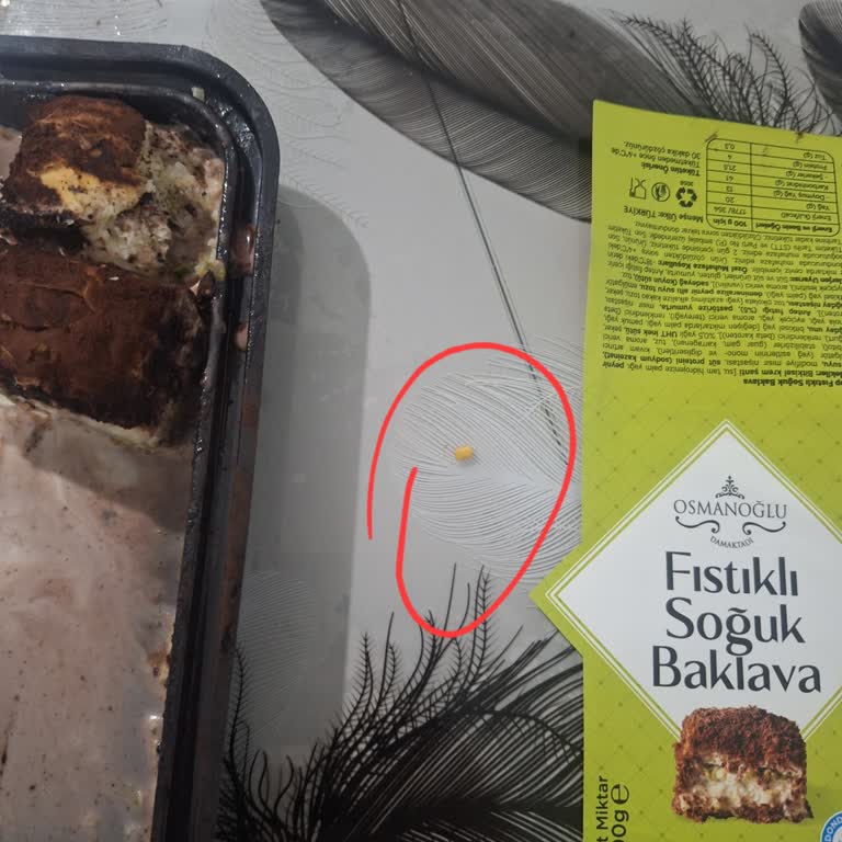 Soğuk Baklava İçinde Sert Plastik Parçası Diş Kırma Riski Oluşturdu