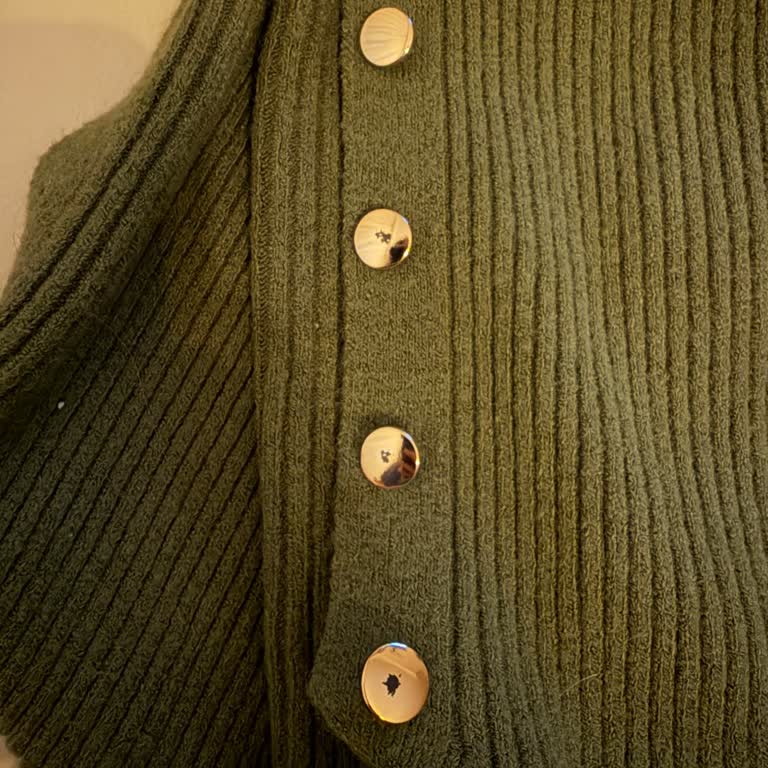 Koton Yeşil Yelekte Altın Düğmeler Yıkamada Renk Atması