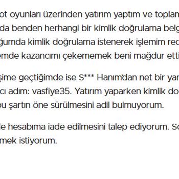 Betjuve Sitesinde Hesabım Açıklama Yapmadan Kapatıldı Ve 34.000 TL Çekme Talebim Reddedildi