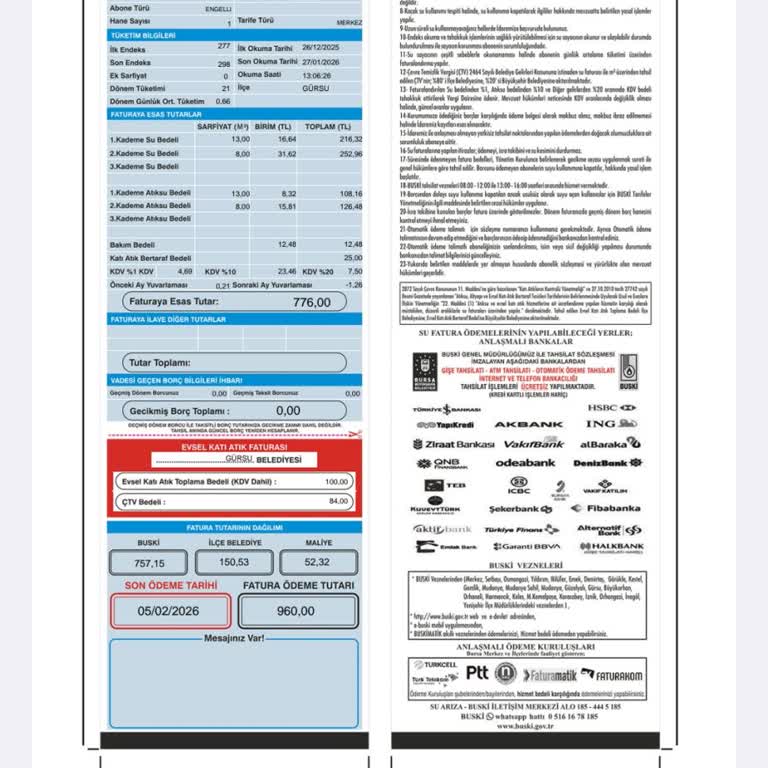 Engelli İndirimi Olmasına Rağmen 960 TL’lik Su Faturası