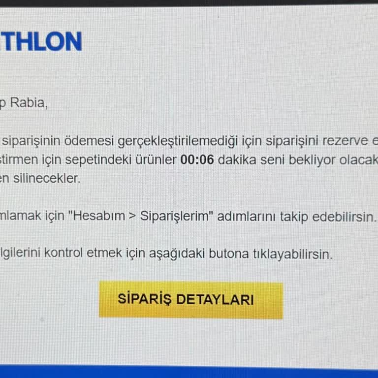 Ödeme Onaylıyken Decathlon Siparişimi Reddetti