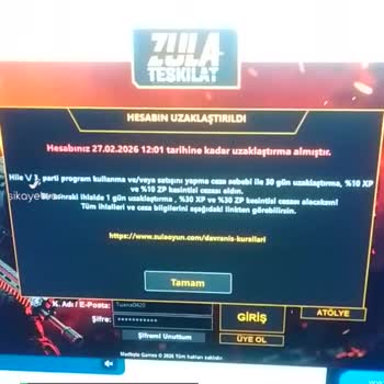 Zula Oyun Haksız Yere Uzaklaştırma