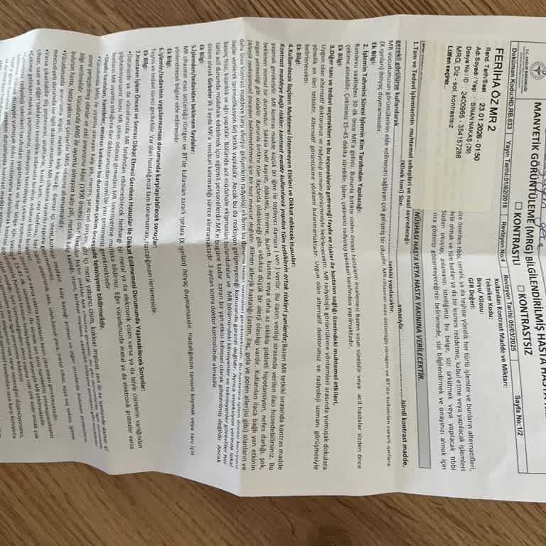 MR Randevusunun Açıklamasız İptali Ve Kaba Personel Tutumu