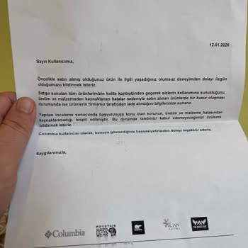 23.000 TL'lik Columbia Montunun Kısa Sürede Deformasyonu Ve Çözüm Sunulmaması