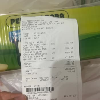 Peynirci Baba Ambalajdaki 2000 g Yazısına Rağmen 2055 g Ücretlendirme: Yanıltıcı Uygulama!