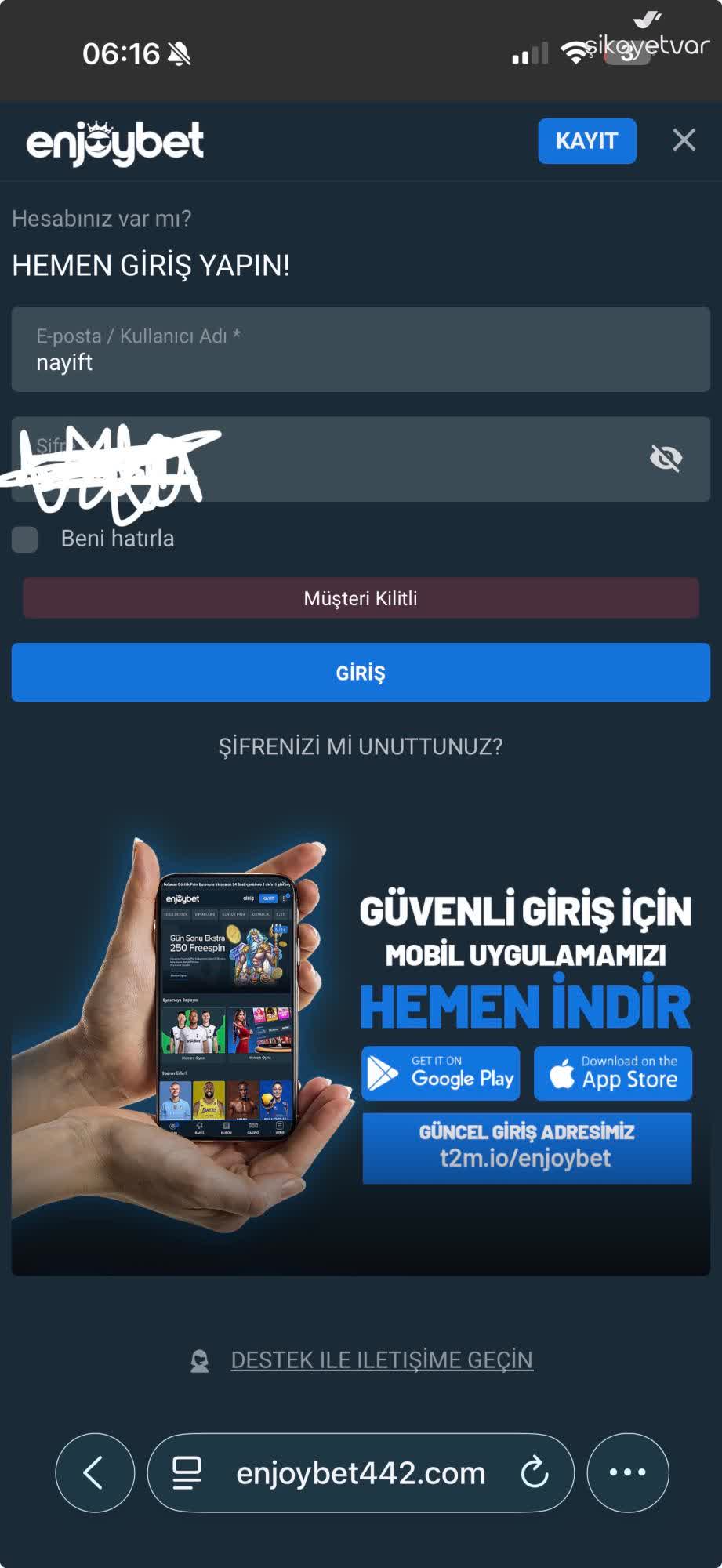 Schermata di esempio dell app Enjoybet che mostra un interfaccia di scommesse