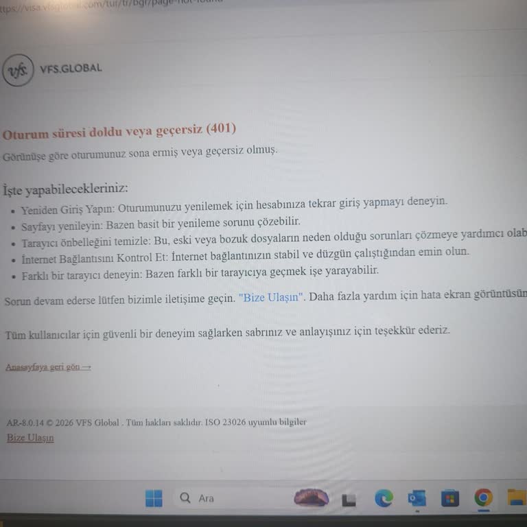 VFS Global Sisteminde Sürekli Bağlantı Sorunları Randevu Alımını Engelliyor