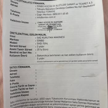 Saç Kurutma Makinesinde Yangın Ve Kıvılcım: Güvenlik Endişesi Ve Garanti Değişim Talebi