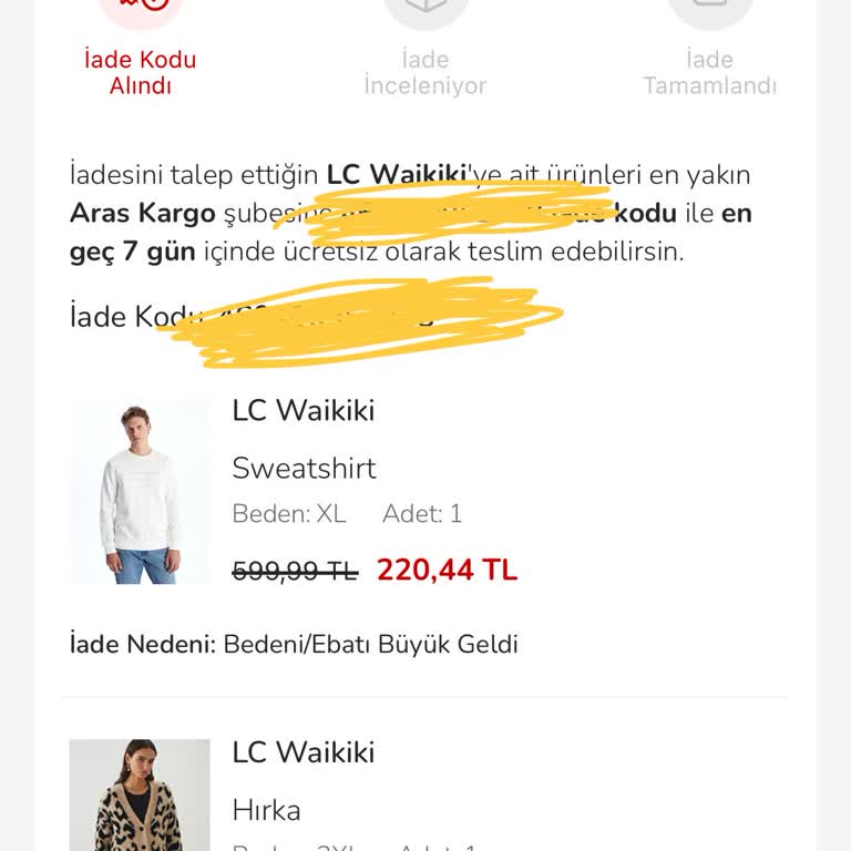 LCW'de İade İşlemlerim Cevapsız Ve Geri Ödeme Yapılmadı