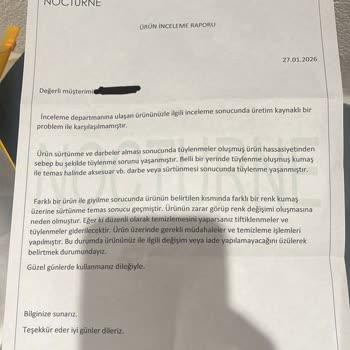 Nocturne Boya Transferi Nedeniyle Ürün Aşınması Ve İade Talebim