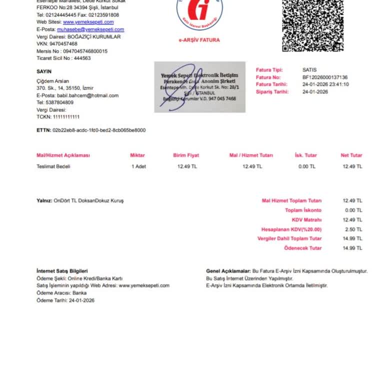 Teslim Alınmayan Kıyma İçin Ücret Çekildi Ve Sorun Çözülmedi