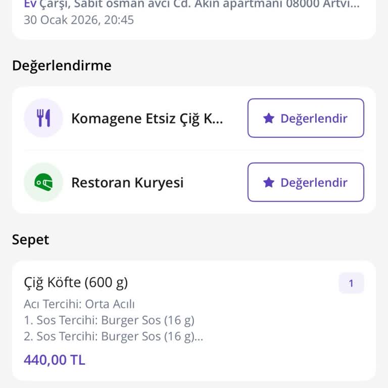 Getir Uygulamasında Sipariş Teslim Edildi Olarak İşaretlenmesine Rağmen Teslim Edilmedi