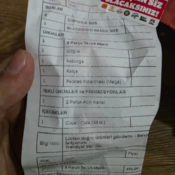 Trendyol GO'da Popeyes Esenyurt'tan Sürekli Yanlış Ürün Gönderimi Ve İade Reddi