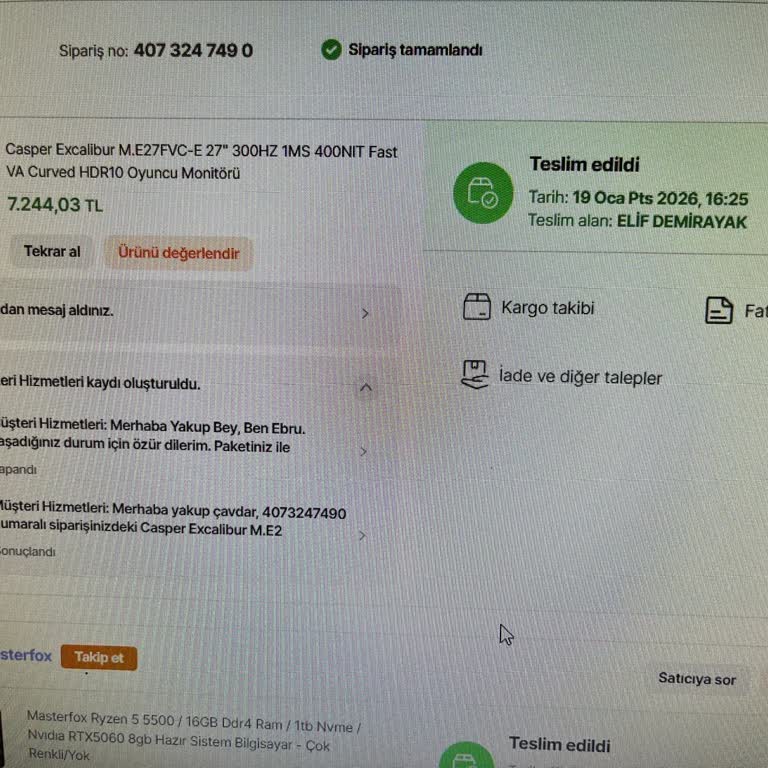 Hepsiburada'da 8000 TL'lik Monitör Çalındı Ve Kargo Hatalı Teslimat İddiası