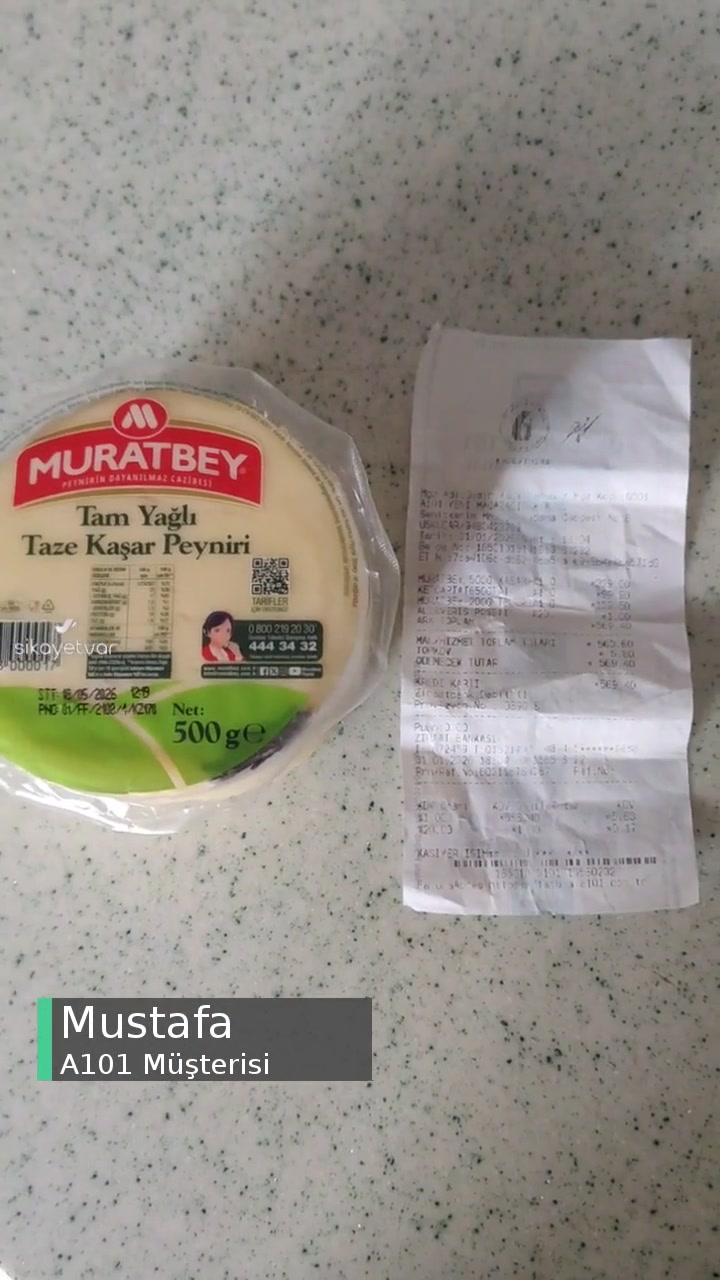 A101 Tarihi Geçmiş Muratbey Bozuk Kaşar! videonun kapak resmi