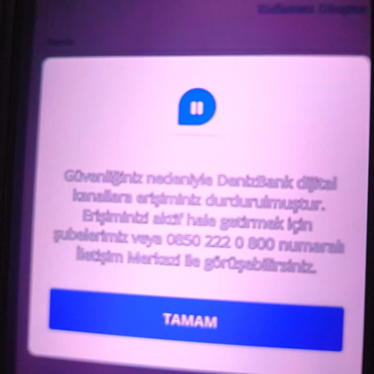 Yanlış Şifre Sonrası Mobil Bankacılık Kilidi Ve Çağrı Merkezine Erişememe