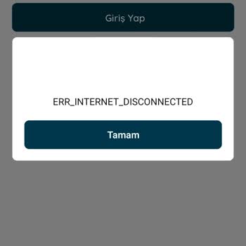 Naos Mobil Uygulamasında Giriş Yapamama Sorunu: Err Internet Disconnected Hatası
