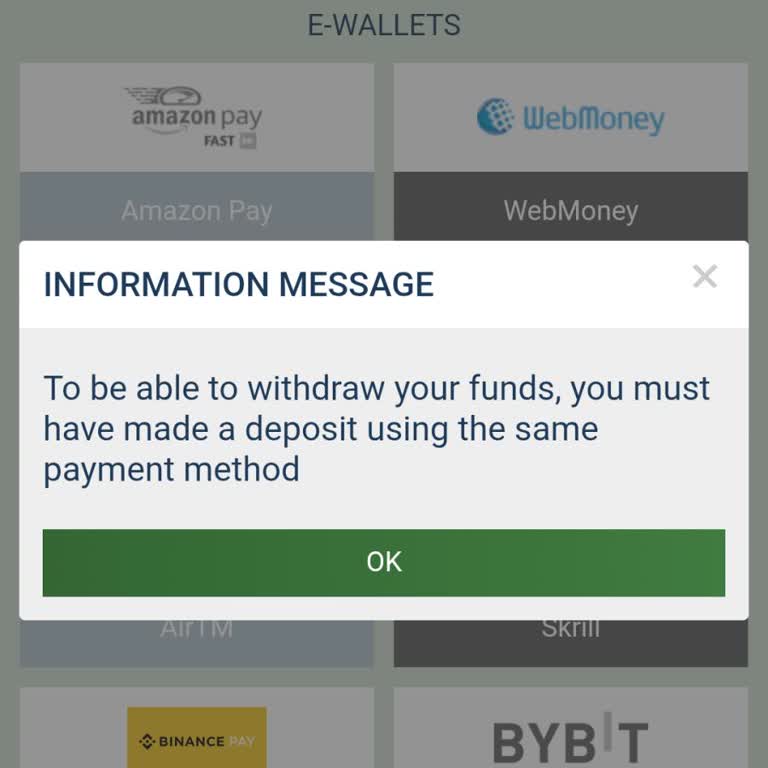 Withdrwal Options Not Showimg. Amount Stuck On Melbet