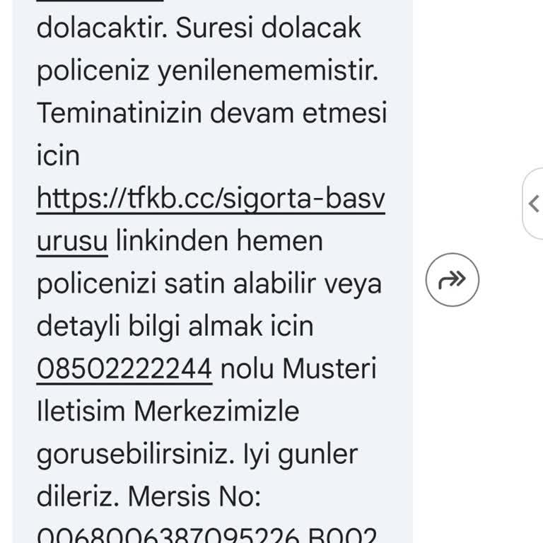 DASK Poliçesinin İşlenmemesi Ve Sürekli Hatalı SMS Gönderimi