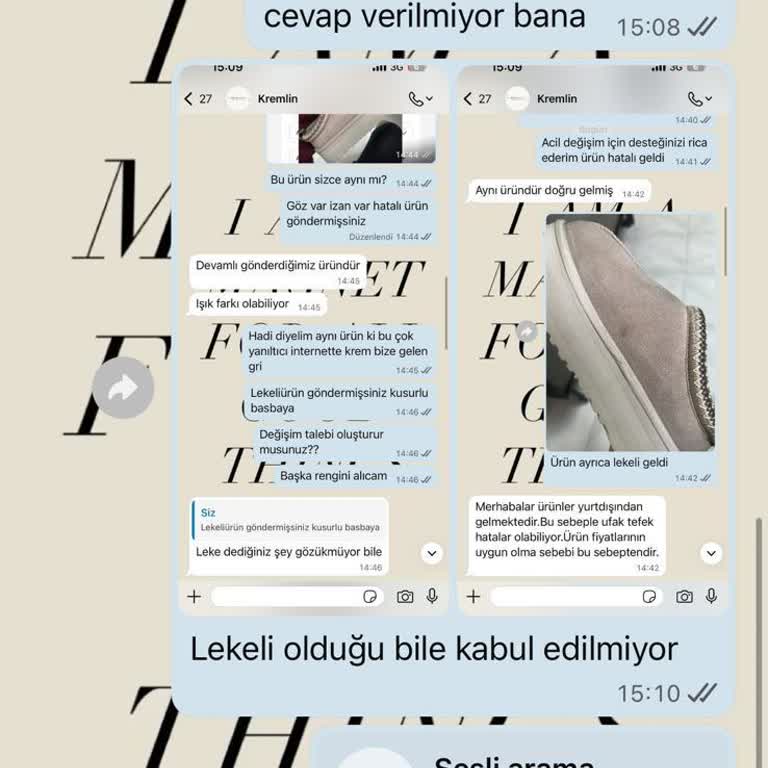 Hatalı Ve Kirli Ürün Gönderildi, İletişim Engellendi, Tam İade Ve Özür Talep Ediliyor
