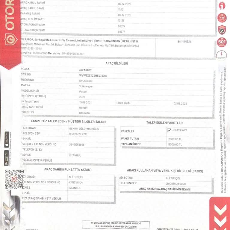 Ekspertiz Raporunda Şanzıman Sorunsuz Deyildi, Gerçekte Mekatronik Arıza Ve Garanti Reddi