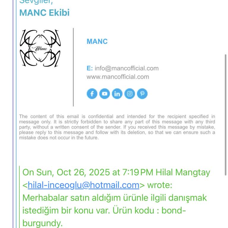 Manc Bond Model Çantada Yanıltıcı Ürün Bilgisi Ve Satış Sonrası Destek Eksikliği