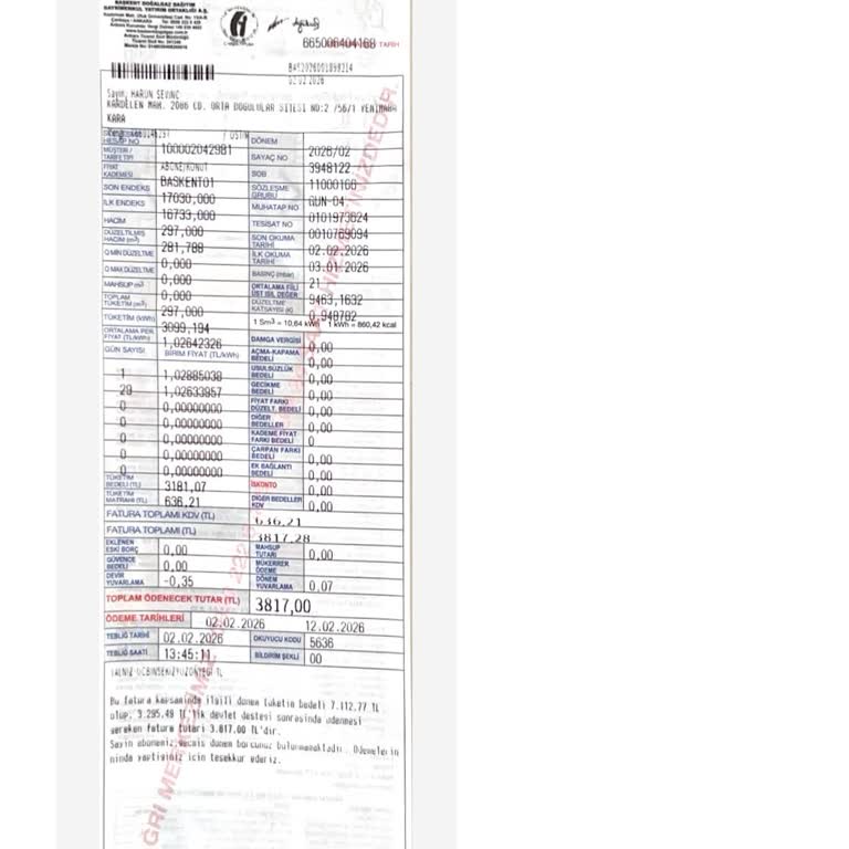 Aşırı Yüksek Gaz Faturası Ve Sayaç Arızası Şikayeti