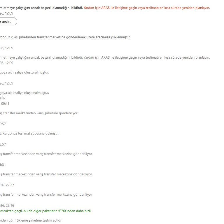 Aras Kargo’da Kaybolan 1.705 TL Değerdeki Kargo Ve Yanıltıcı Teslim Bilgisi