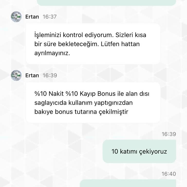Kayıp Bonus Kazancım Keyfi Olarak Silindi