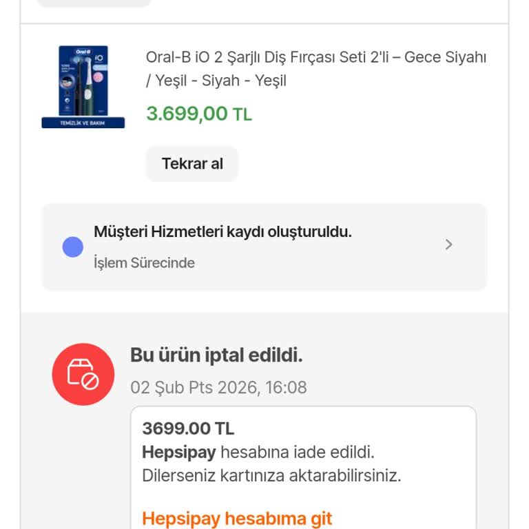 Hepsiburada'da 3699 TL İade Sorunu Ve Müşteri Memnuniyetsizliği