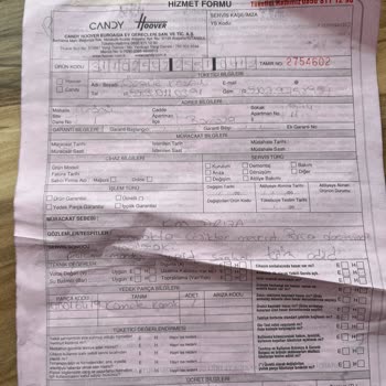 Hoover Kurutma Makinesinde Kapak Deformasyonu Ve Kurutma Sorunu, Tam İade Talebi