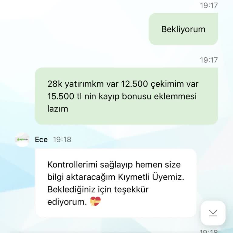 Spinco’da Haftalık Kayıp Bonusum Hesaba Eklenmedi