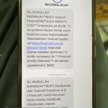 Recom Alacak Yönetiminden Gelen Mesaj!