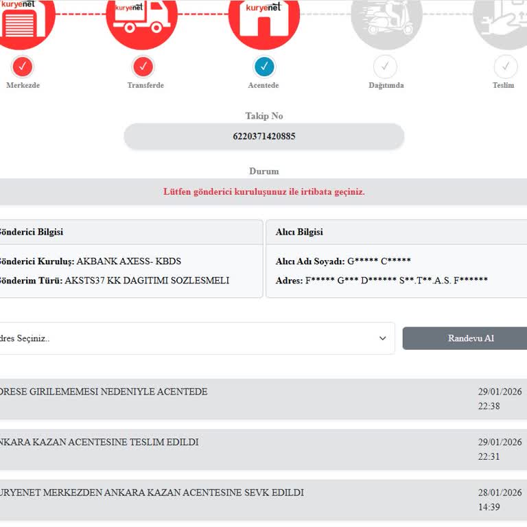 Akbank Kartı Kuryenet Üzerinden Teslim Edilmedi, Uzun Süreli Gecikme Ve İletişimsizlik