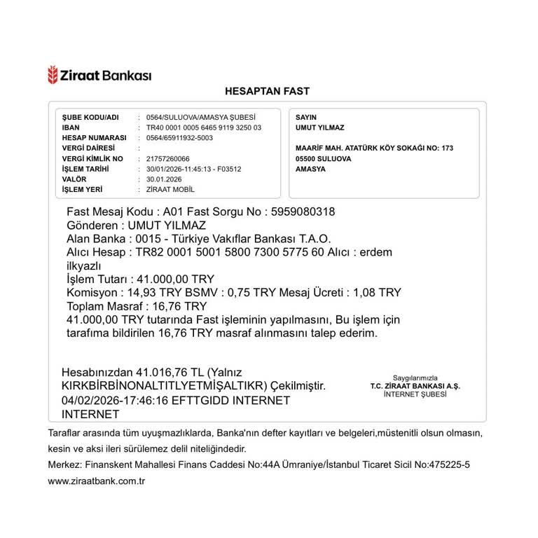Ziraat Bankası Suluova Şubesinde Ödenen İcra Borcuna Rağmen Bloke Hâlâ Kaldırılmadı