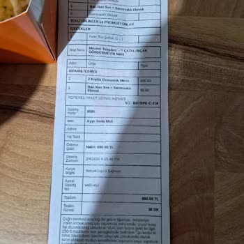 Popeyes XL Sandviçleri Eksik Geldi Ücret İadesi Talep Ediyorum