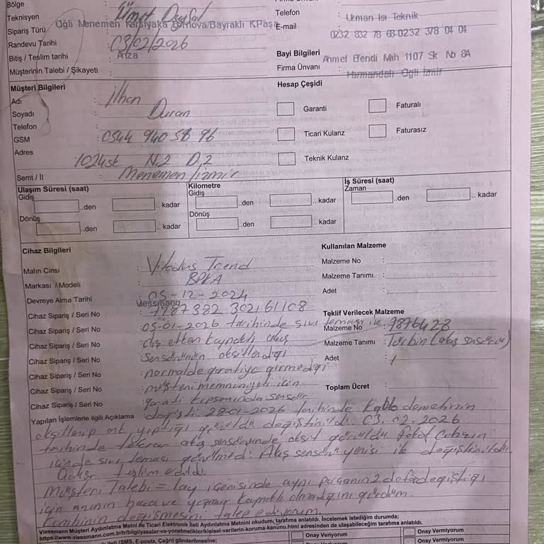 Yanlış Baca Kurulumu Ve Tekrar Eden Su Akış Sensörü Arızası Nedeniyle Kombi Değişimi Talebi