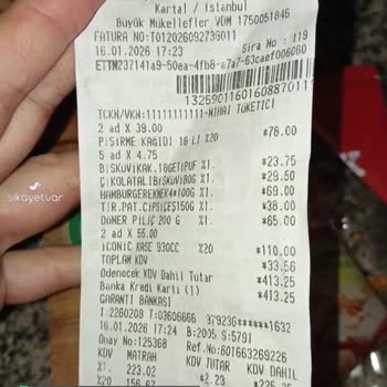 Gedik Piliç Markalı Dönerin İçinde Çiğ Deri Parçası